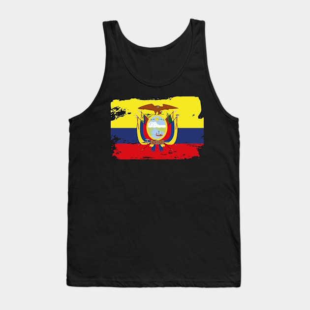 Official Ecuador Flag Ecuadorean Country Pride Vintage Tank Top by HeroGifts